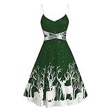 Vestido de cóctel de Navidad para mujer, manga corta/capa, cuello en V, volantes, lindo y elegante, ...