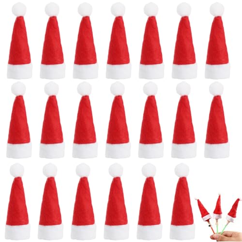 JunGG Mini Weihnachtsmützen 20er Set, Kleine Nikolausmütze,...