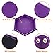 SIQUK 2 Pieces Dice Tray PU Leather Dice Trays Portable Folding Hexagon Dice Roller Tray for Dice Games Like RPG, DND and Other Table Games (Dark Green, Violet)