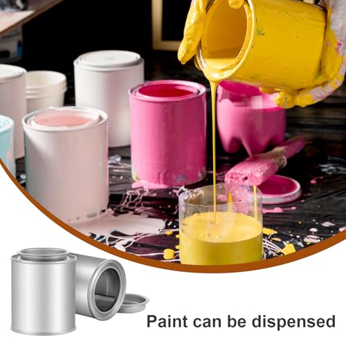 Image of 24 Pack Empty Metal Paint Cans with Lids(3.5oz),1 /2 Cup Capacity Touch Up Paint Containers,Paint Storage Containers for Leftover Paint,Tiny Empty Unlined Pint Paint Pails