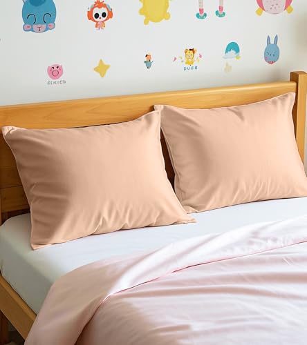 Image of Deep Dream Toddler Pillowcases for 13x18 Pillow 2 Pack, 100% Cotton Travel Pillow Case Cover, 600 Thread Count Cotton Pillow Covers, Soft & Breathable Small Pillow Cases Envelope Closure, Champagne