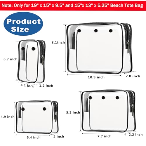 Clear Insert Bag Accessories for Beach Tote Bag, Clear Travel Storage Inner Pouch for Cosmetic, Toiletry & Makeup Brush Organizer Divider2