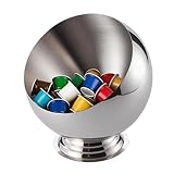 Gorden Coffee Pod Holder – Stainless Steel K Cup Organizer for Pods | Stylish Coffee Bar Accessories & Countertop Storage (Silver with Base)