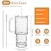 SoulTimes 26oz Water Ripple Glass Tumbler with Handle & Lid, Reusable Iced Coffee Cups with Straws – Set of 2, Glass Cups for Smoothies, Juice, Coffee, Tea – Travel Mugs for Daily Use