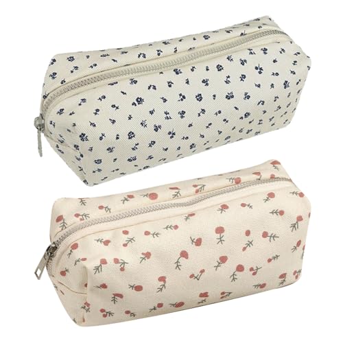 ZXTGBQ 2 unidades estojo porta-peças, estojo escolar, estojo com fecho, organizador de papelaria escritório, necessidade de maquilhagem para escritório, papelaria para escritório, necessidade de maquilhagem para meninas (bege)
