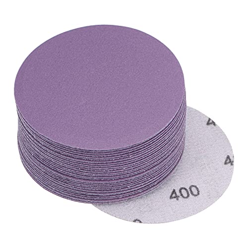 uxcell 30Pcs 3-Inch Purple Sanding Discs 400 Grits