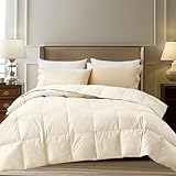 Feathers Down Queen Size All Season Duvet Insert Ultra Fluffy Goose Feather Down Comforter with Organic Cotton Shell, Luxury Hotel Bed Comforter 88'x90