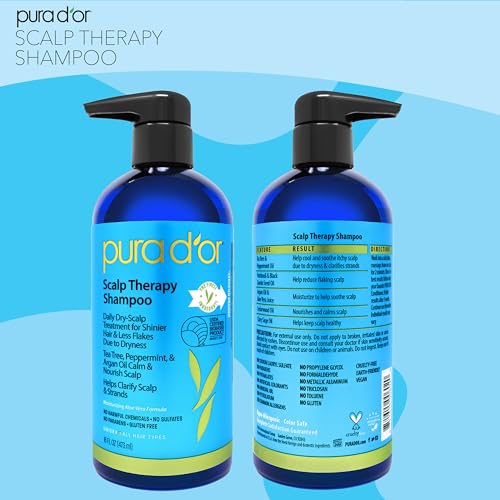 Pura D'Or 602 Therapy Shampoo (16Oz) Hydrates & Nourishes - Scalp Care Shampoo For Itchy Flaky Scalp W/ Tea Tree thumb #4
