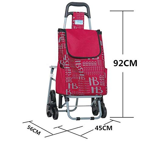 Einkaufstrolley Faltbarer Einkaufstrolley mit Blumendruck Wasserdichter Einkaufstrolley aus Oxford-Stoff auf 2 Rädern… – Bild 6