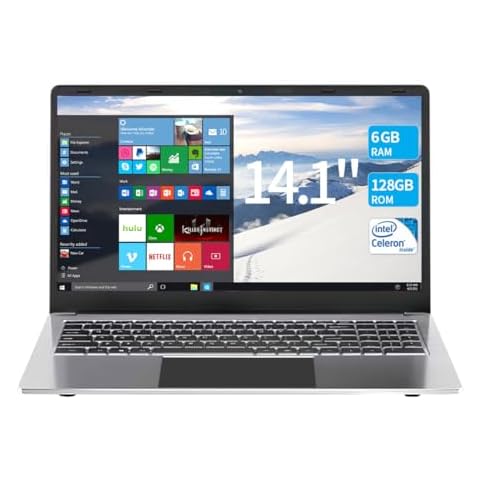 SAIWAN 14.1" laptops,Ultral Light Laptop Computer,6GB RAM,128GB Storage(64GB eMMC+ 64GB Card),with Celeron Processor (up to 2.4 GHz),1920x1080 FHD,Webcam, WiFi,Mini HDMI, USB,8000mAh(Dark Grey) Cover