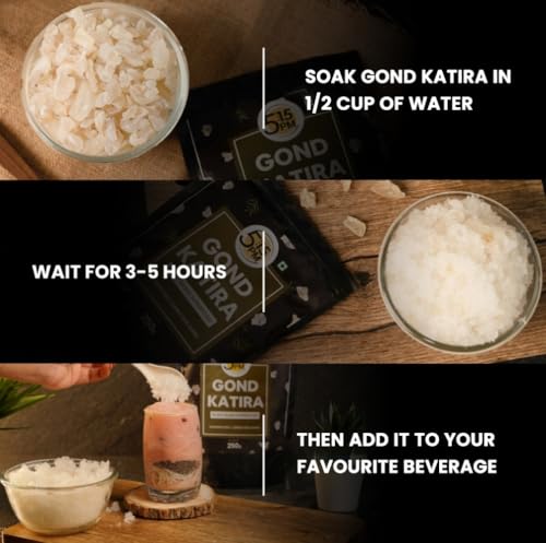 5:15PM Gond Katira Pure 250gm | Edible Gum Gond for Laddu |100% Natural Gondh Gum| Tragacanth
