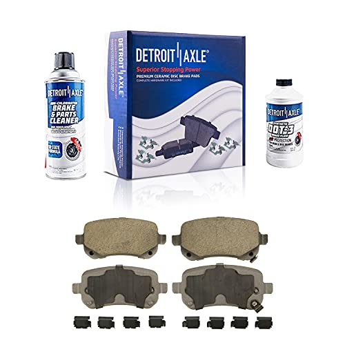 Detroit Axle - 11.89'' Front & 12.0'' Rear Disc Brake Rotors Ceramic Brake Pads W/Hardware Replacement For Dodge Grand Caravan Journey Town & Country - 8Pc Set #TOP6
