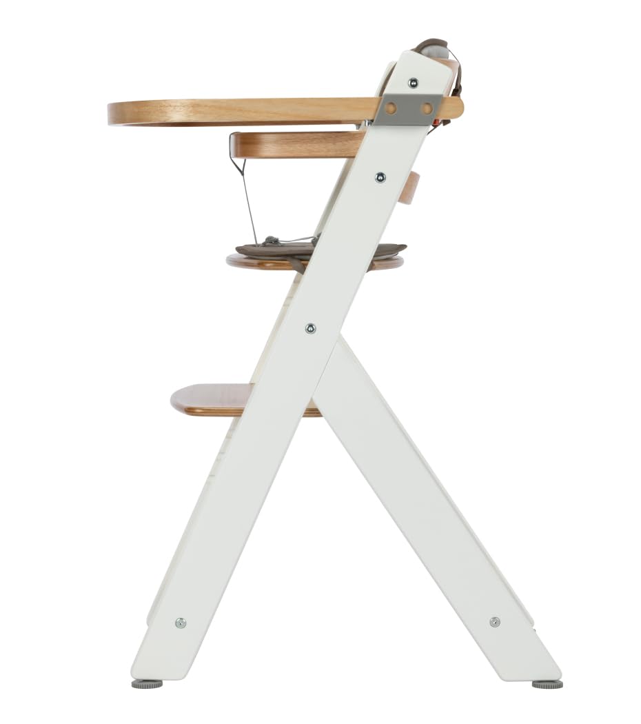 Bebeconfort Timba + Cojín, Trona de Bebé Evolutiva, 6 Meses-99 Años, hasta 110 kg, Bandeja Extraíble, Asiento/Reposapiés Regulables, Arnés Seguridad, Compatible con Timba Baby, Light Wood/Beige