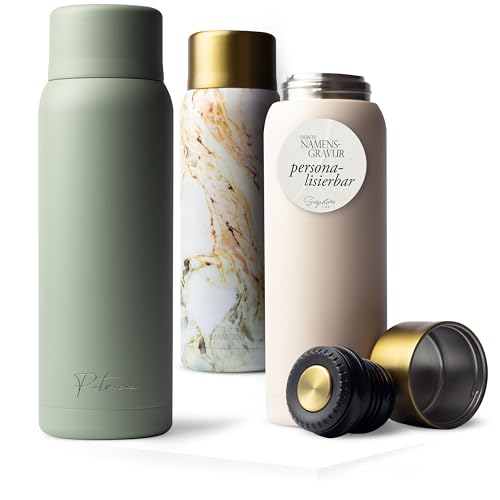 MAMEIDO Thermoskanne personalisiert 1 l mit Becher...