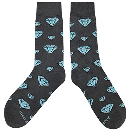 Diamond Dress Socks Funny Novelty Crazy Fun Design Men Size 8-12 Cotton Casual Crew Colorful Funky Fancy Socks Gift for Men2