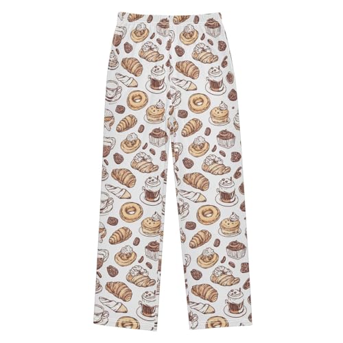 Pajama Bottoms, Sweet Foods Pattern Pajamas Pant Lounge Wear Sleep Long Pants Casual Sleepwear Pjs