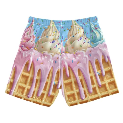 Boccsty Melted Milk Blue Pink Glaze Ice Cream Boys Swim Trunks Baby Kids Swimwear Summer Toddler Beach Board Shorts 2T2