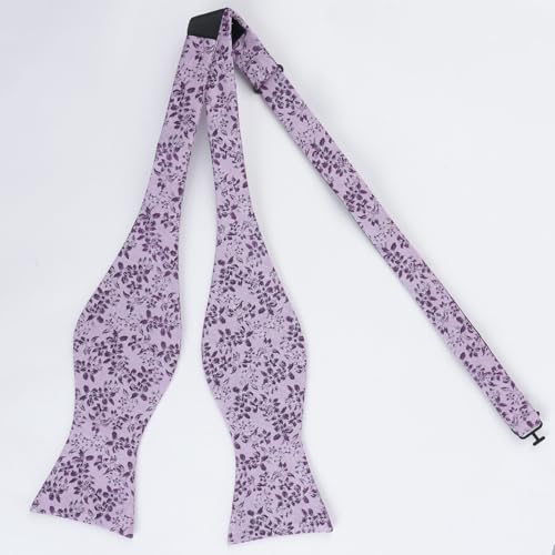Image of Alizeal Mens 2pcs Floral Pattern Bow Tie Set | Self-tied Pocket Square Colorful Perfect for Weddings Proms Business