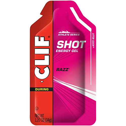 Clif Shot - Energy Gels - Razz - (1.2 Ounce Packet, 24 Count)