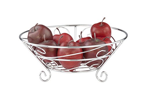 Home Basics Scroll Collection, Chrome Fruit Basket