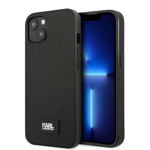 Karl Lagerfeld KLHCP13SSFMP2K Coque Rigide pour iPhone 13 Mini 5,4" Noir Saffian