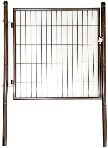 Amazon アニマルフェンス用 扉 ガーデンゲート Pg 1 ブラウン 鍵付 片開き 1 2m用 茶 ドッグラン 柵 屋外 庭 畑 家庭菜園 ペット ドックラン シn直送 フェンス 垣