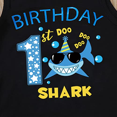 Boys First Birthday Shark Outfits Baby One Year Old Birthday Clothes