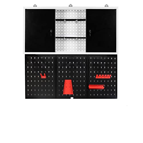 XPOtool Armario pared taller con armario suspendido & pared herramientas & 3 paneles perforados Cover