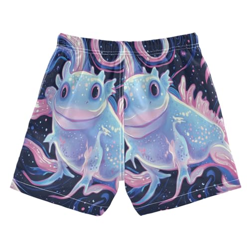 Boy Swim Trunks Starry Axolotl Dreamy Swirls Quick Dry Bathing Suit Swimsuit Toddler Beach Board Shorts2