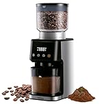La Moustache - Macinacaffè Elettrico Regolabile【51 Livelli di Macinatura】165W, Coffee Grinder Professionale in Acciaio Inox con Meccanismo Conico per 12 Tazze/Shot/Tempo (GrindMaster Silver)