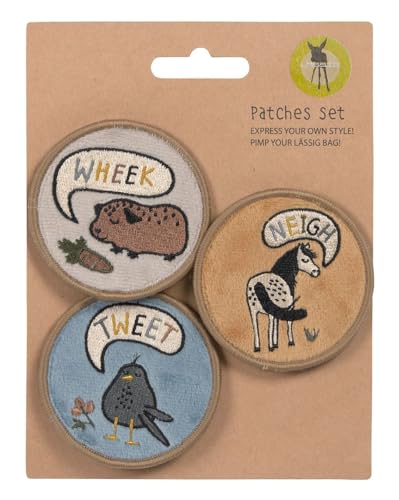 LÄSSIG Set de pendentifs et de patchs (3 pièces) avec...