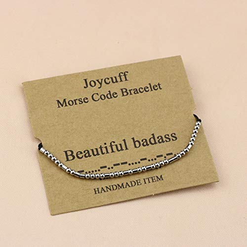Joycuff Morse Code Bracelets For Women Wife Girlfriend Mom Daughter Sister Funny Fashion Friendship Silk Wrap Bracelet Inspirational Motivational Secret Jewelry #TOP4