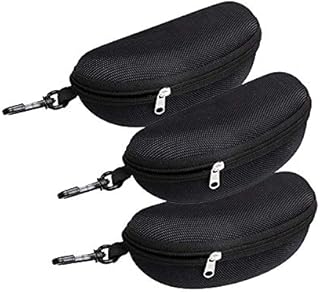 Golden Apple 3 PACK Portable Waterproof Sunglasses Eyeglasses Case Zipper Hard Shell Box with Back Pack Clip