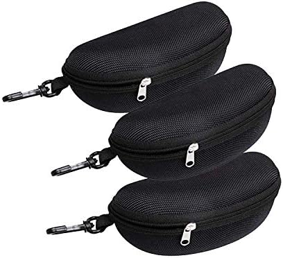LERTREE Portable Waterproof Sunglasses Eyeglasses Case Zipper Hard Shell Box With Clip, 3pcs, One Size