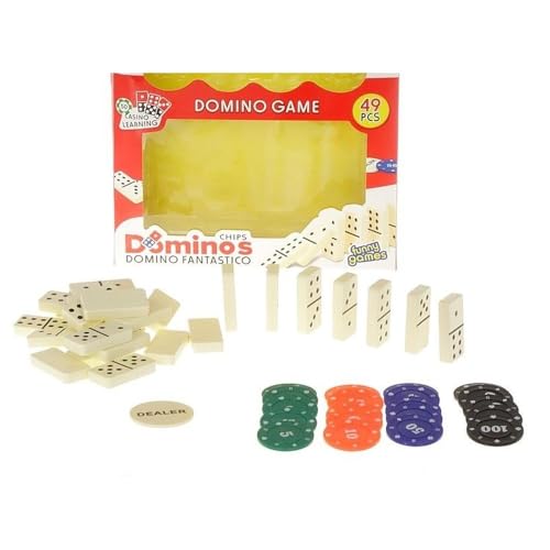Domino Z Żetonami 49 piezas juego de tablero miniatura 1