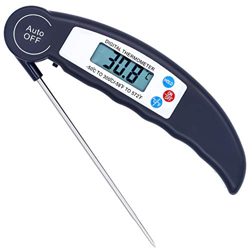 Meat Thermometer, Aessdcan Super Fast Instant Read Thermometer, Backlight and Calibration Food Thermometer