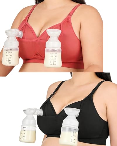 Image of iloveSIA Nursing Bras for Mom Breastfeeding, Seamless Supportive Sleep Bra for Maternity Postpartum S-2XL 3Pack