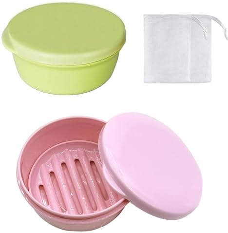 Amazon: 2 Pack Round Soap Dishes Plastic Travel Soap Container with