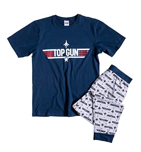 Mens Top Gun Pyjamas Blue