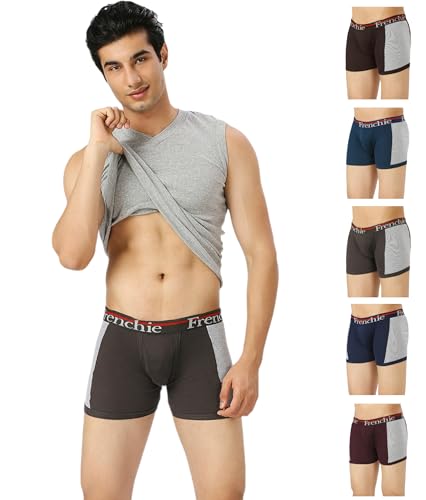 Image of Frenchie Ace Men's Cotton Rib Trunks in Stretchable, Breathable Innerwear Trunks