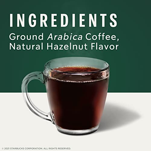 Image of Starbucks Ground Coffee, Hazelnut Flavored Coffee, Naturally Flavored, 100% Arabica, 6 bags (11 oz each)