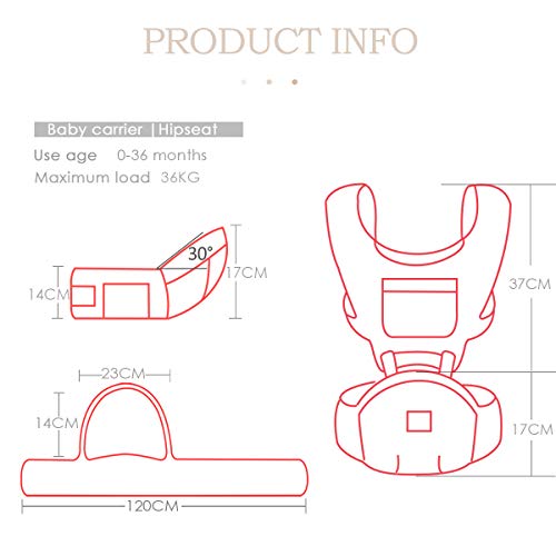 SONARIN 3-in-1 multifunctionele hipseat babydrager, babydrager, front-facing-slinger, grote opslag, ergonomisch, alle… - Image 8