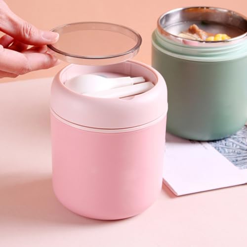 Contenedor de comida de acero inoxidable de 530ml portátil con termo aislante 8