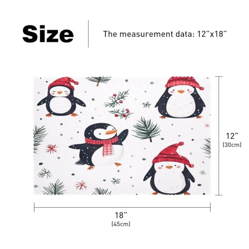 Sets de table Noël anti-tache lavables pour table de salle à manger