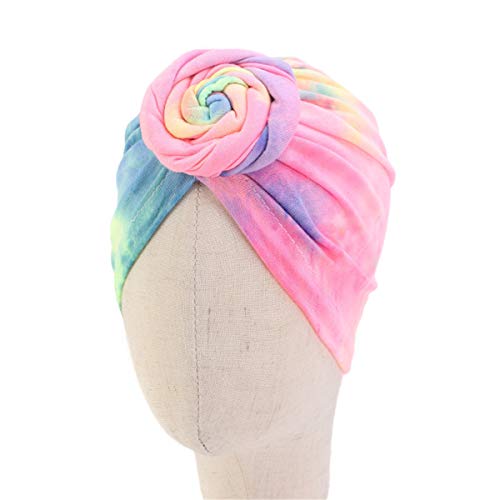 Qhome Girls Cotton Beanie Flower Slouch Cap Hospital Hat Kids Headwarp Turban Hair Accessories2