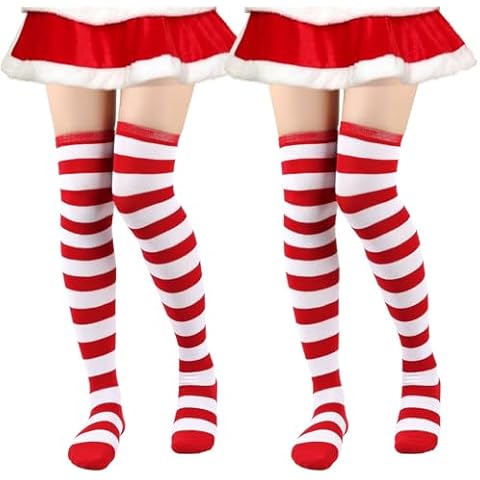 Red and White Striped Socks for Holidays Cover
