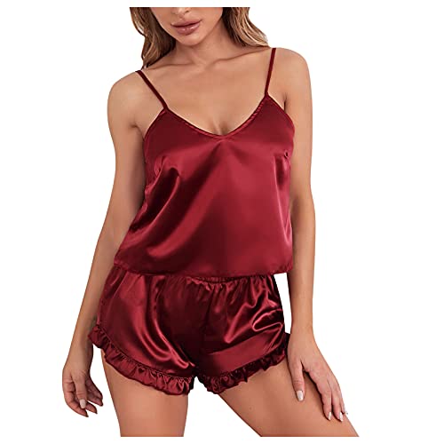 Kwatieh Sexy houder top vrouwen rood sexy kant pyjama set kersthouder wijn sexy overall net - Afbeelding 4