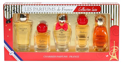 Charrier Parfums Les Parfums de France, Collection Luxe, Coffret De 5 Eaux de Parfum Miniatures, Floral, 49, 7 ml