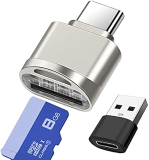 Micro SD Card Reader, USB C to SD Card Reader, Type C TF Memory Card Reader with USB C to USB Adapter, Mepsies USB OTG Card Reader for Laptops, MacBook, Galaxy Phones and More
