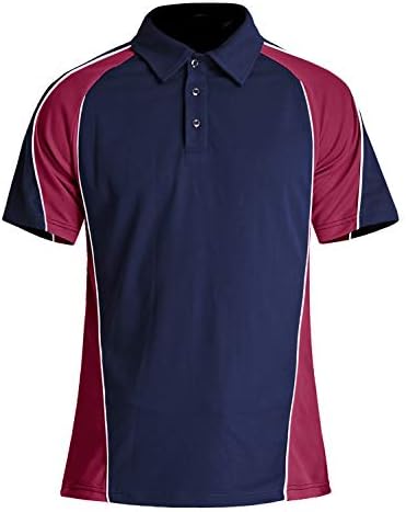 TACVASEN Men’s Golf Polo Shirts 3 Button Short Sleeve Performance Polo Tee Shirt